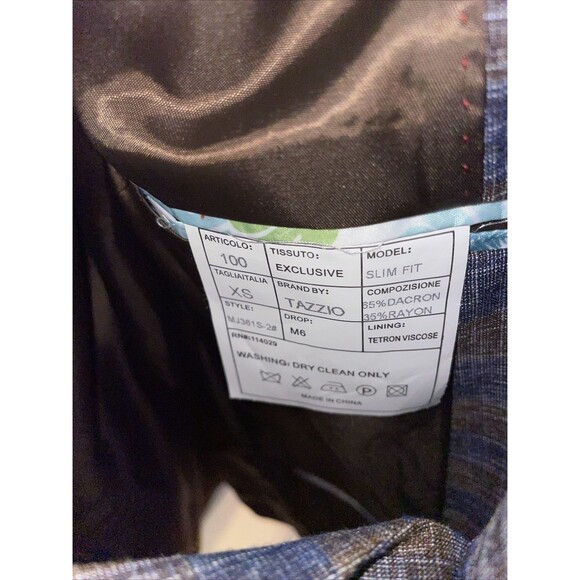 Bespoke Tazzio Men’s Dress Blazer Size 37S Slim Fit Gray Brown Woolen Flex NWT - Picture 8 of 13